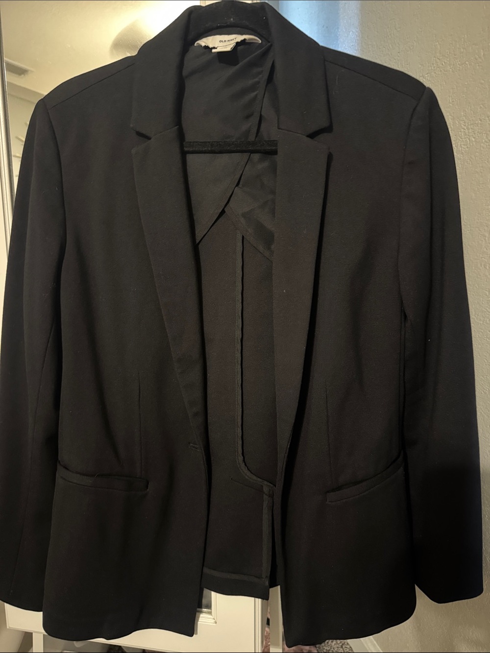 Old Navy Black Women's Blazer - Open-Front Notch Lapel